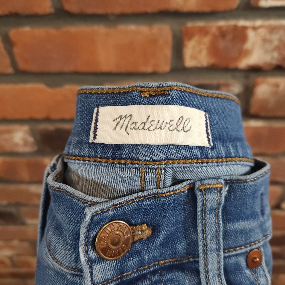 Madewell 10" High-Rise Skinny Crop Raw Hem Jeans Medium Wash Tencel Women's 27 - Picture 6 of 7